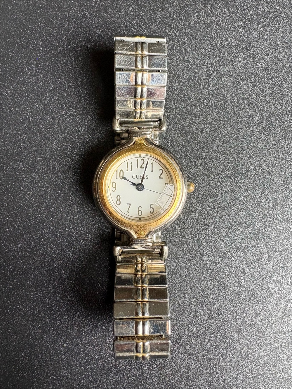 GUESS Two-Tone Silver and Gold Women's Bracelet Watch